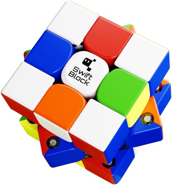 MonsterGo Magnetic Speed Cubing Excellence: SwiftBlock 355S 3x3 Cube with 48 Magnets Original Stickerless Design for Fast, Smooth Solving - Perfect Brain Toy for Kids and Adults by KsmToys