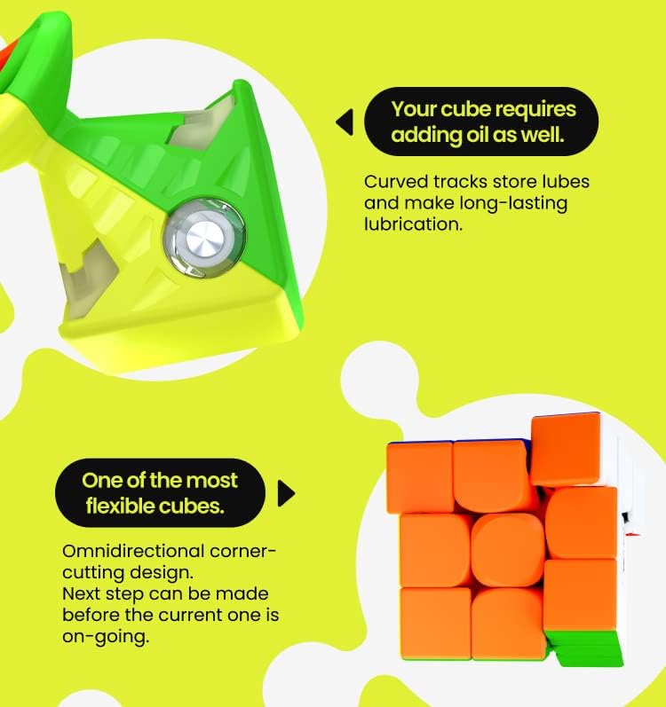 MonsterGo Magnetic Speed Cubing Excellence: SwiftBlock 355S 3x3 Cube with 48 Magnets Original Stickerless Design for Fast, Smooth Solving - Perfect Brain Toy for Kids and Adults by KsmToys