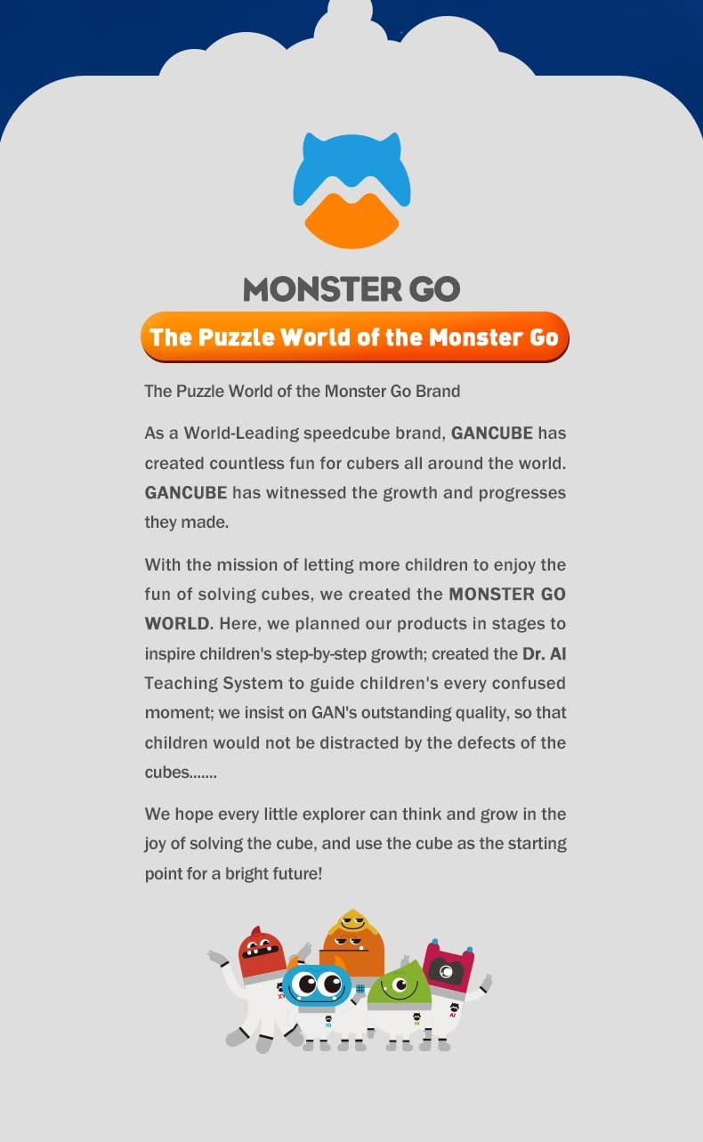 MonsterGo Monster Go Magnetic 3x3 Standard Speed Cube Stickerless 3D Puzzle Toy for Kids Teens and Adults Educational Practice with MG 3 V2 by KsmToys