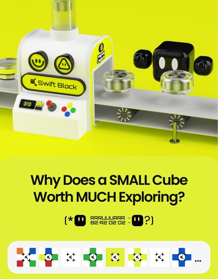 MonsterGo Magnetic Speed Cubing Excellence: SwiftBlock 355S 3x3 Cube with 48 Magnets Original Stickerless Design for Fast, Smooth Solving - Perfect Brain Toy for Kids and Adults by KsmToys