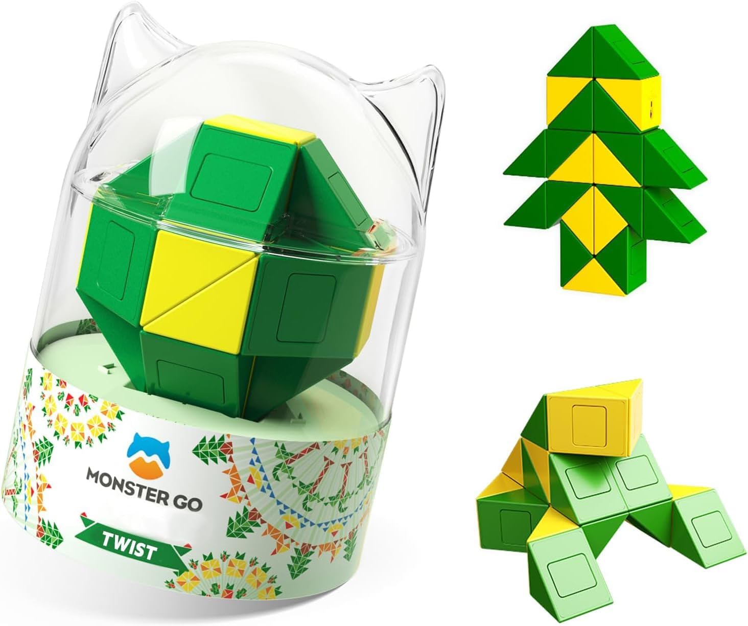 Monster Go Snake Connector Cubes Serpentine 3D Puzzle Game and Stress Relief Fidget Toy - Engaging Activity for Travel, Ideal Gift for Adults and Kids Ages 8 and Up by KsmToys