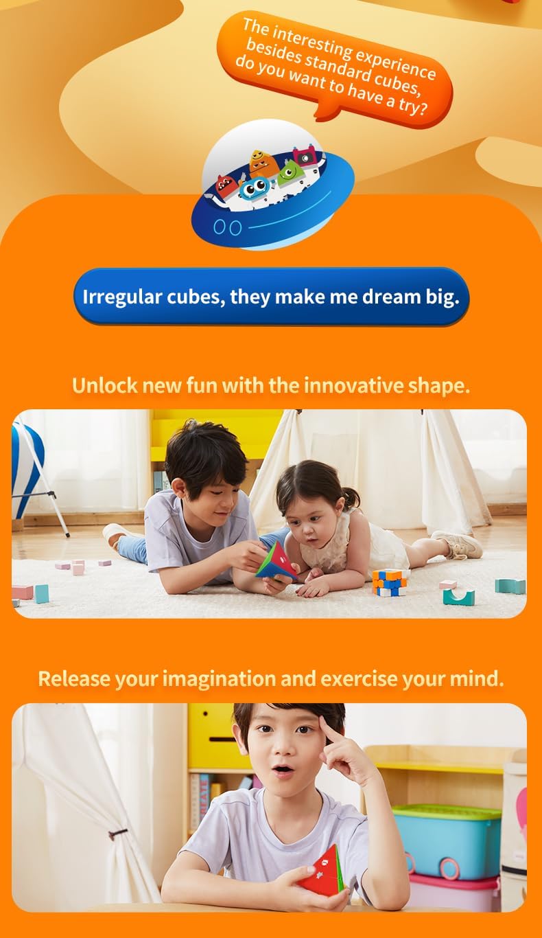 MonsterGo Pyramid Speed Cube 9x9, 4 Colors MG Cube Learning Stickerless Triangle Puzzle Magic Cube by KsmToys