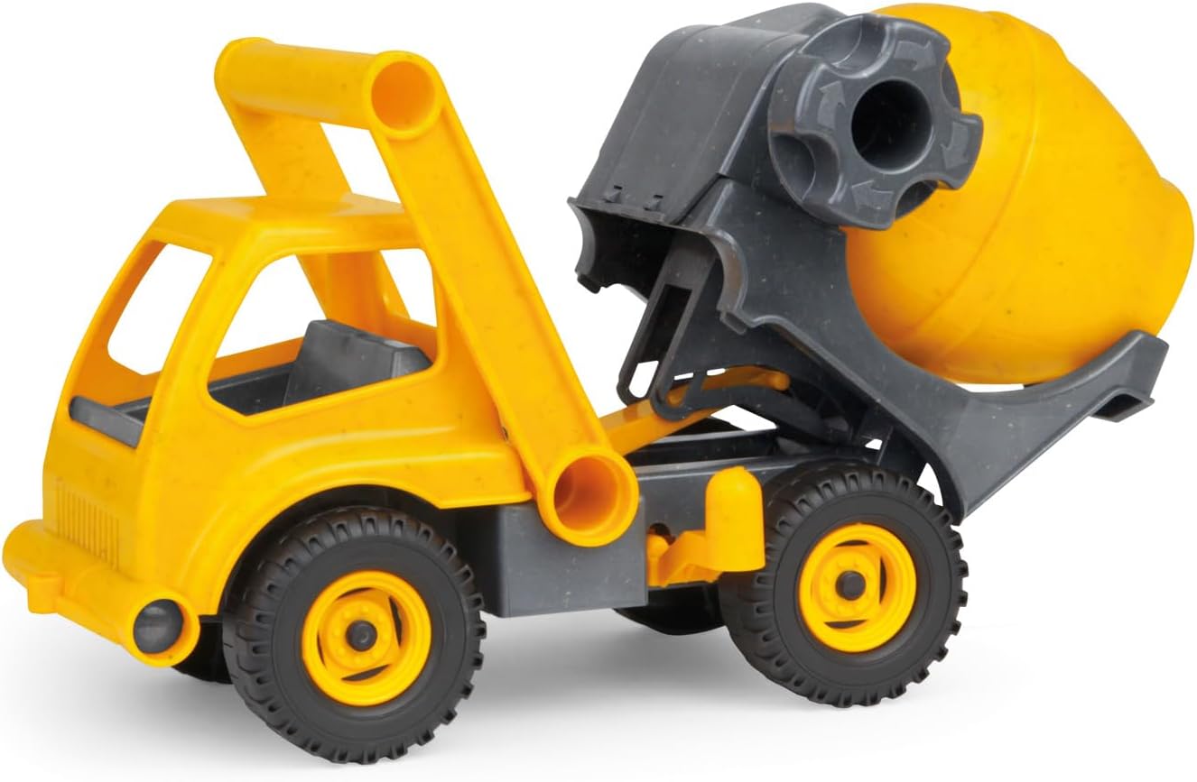 KsmToys Lena Eco Active Cement Mixer Toy Truck for Kids, Easy Grab Handle and Flip Open Cab, Super Sturdy Construction for Real Action (Digging in The Dirt Or Sandbox)