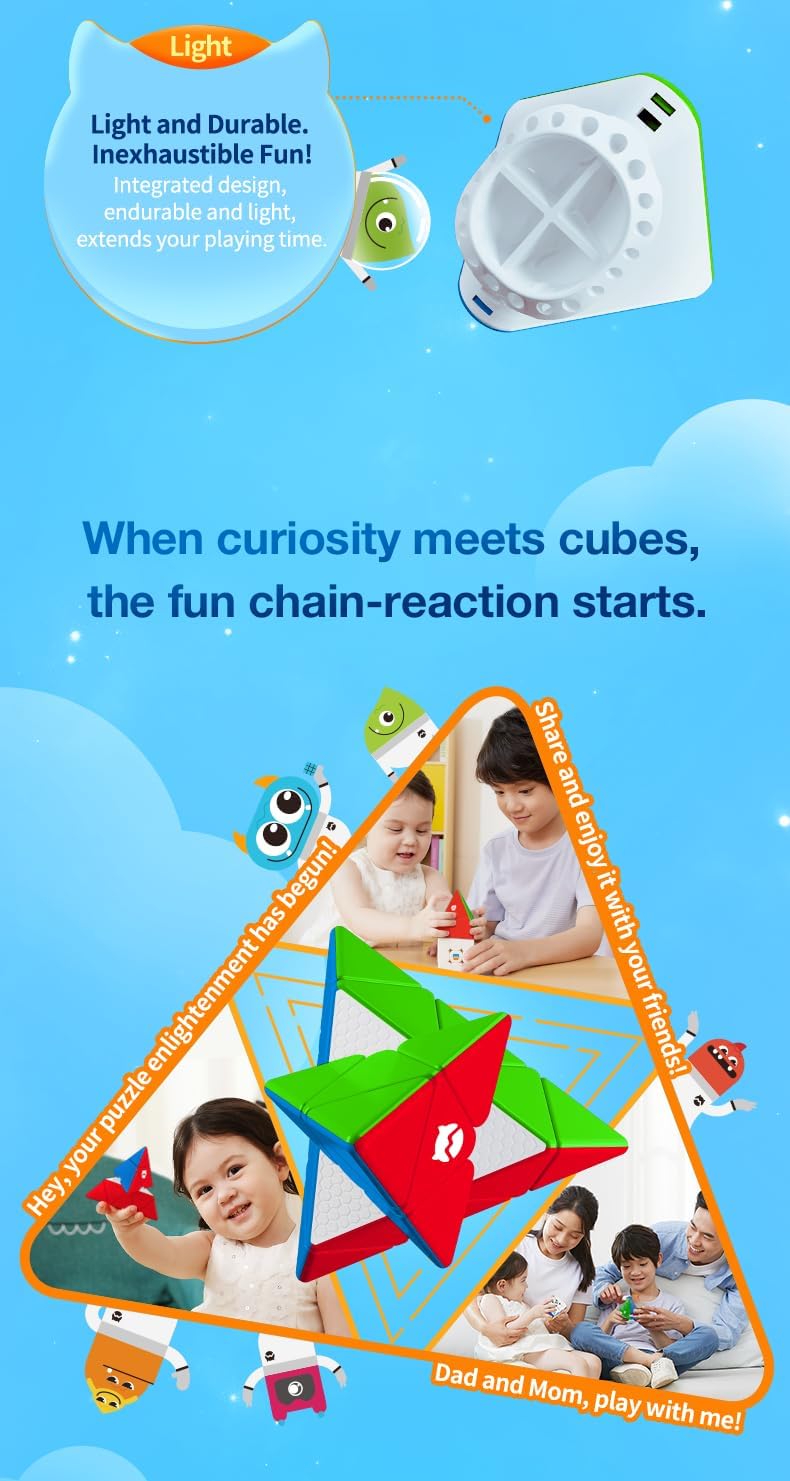 MonsterGo Pyramid Speed Cube 9x9, 4 Colors MG Cube Learning Stickerless Triangle Puzzle Magic Cube by KsmToys