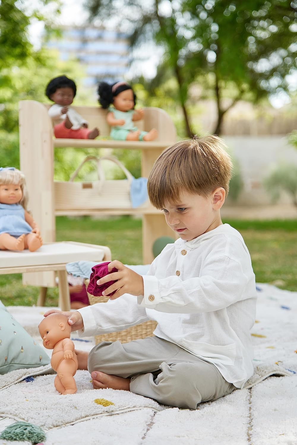 KsmToys Miniland 8.25″ 20cm Soft Body Native Baby Boy Doll with Organic Cotton Clothes BPA-Free Vinyl Anatomically Correct Fully Articulated and Posable