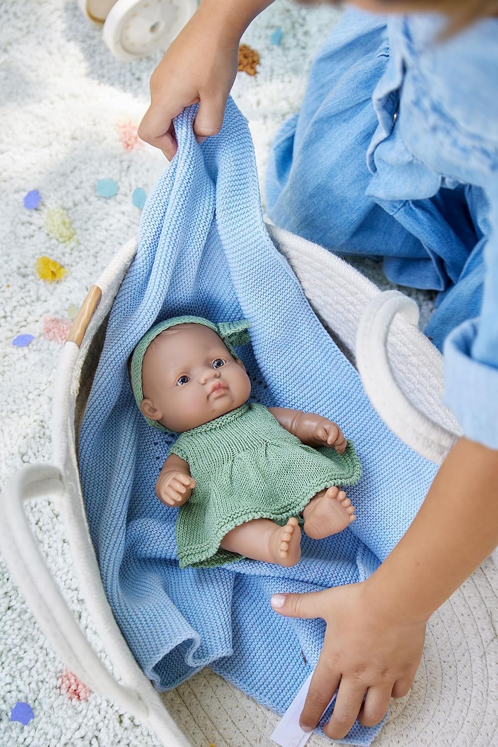 KsmToys Miniland 8.25″ 20cm Soft Body Native Baby Girl Doll with Organic Cotton Clothes BPA-Free Vinyl Anatomically Correct Fully Articulated and Posable