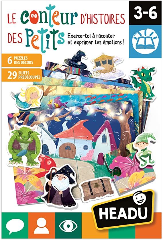 Le Conteur D'Histoires Des Petits Or Tell and Make Your Stories Development Game 108 Pieces by Headu