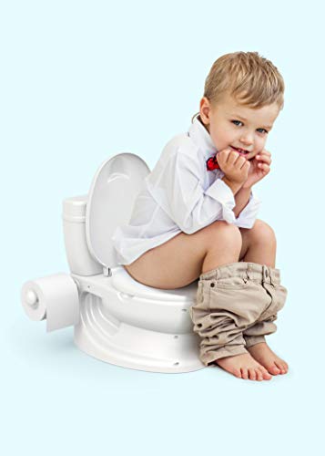 ToyLet Toilet Training Potty with a toilet seat cover wipes storage & paper roll holder WHITE