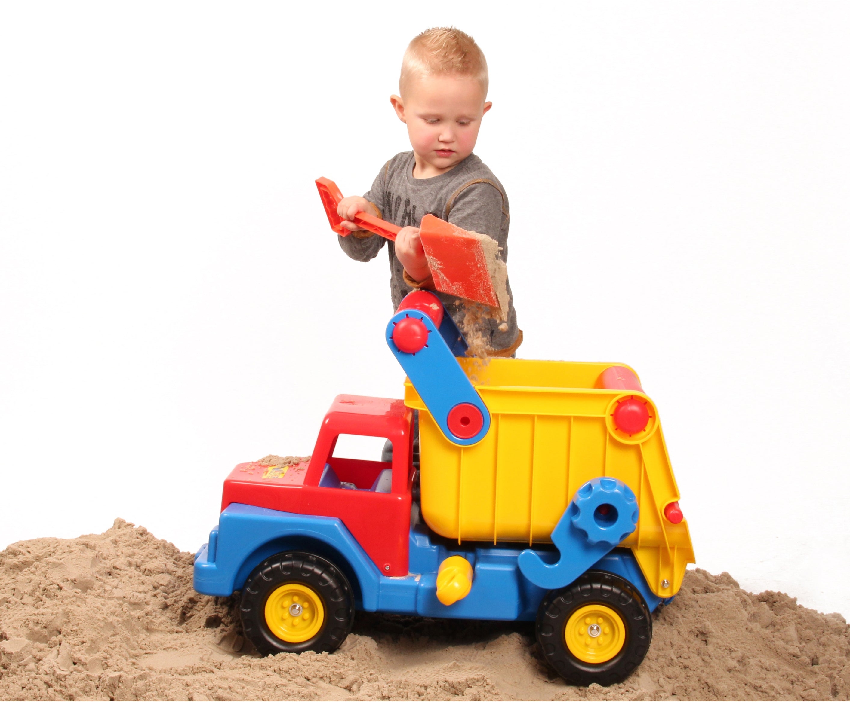 Truck No. 1 Ride On Dump Truck With Easy Grip Handles By Wader Quality Toys