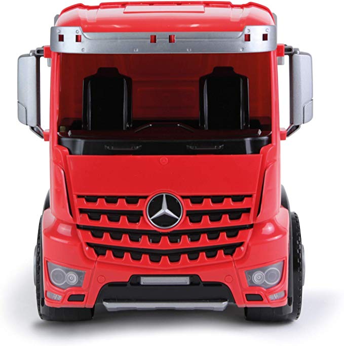ACTROS Dump Truck, Red, Silver, and Black, 1:15 Scale Model By Lena From KsmToys
