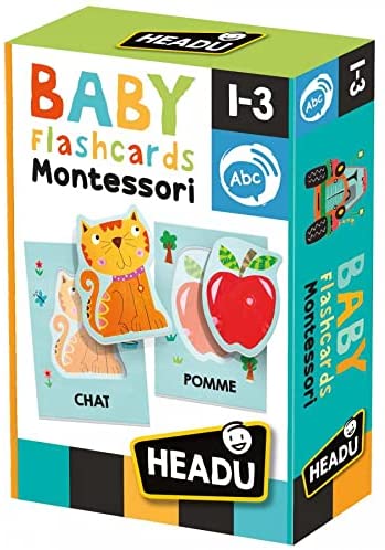 Ecouter Et Prononcier Les Premiers Mots Or Baby Flash Cards for Toddelrs Educational Puzzle Based on Montessori School Learning Method by Headu