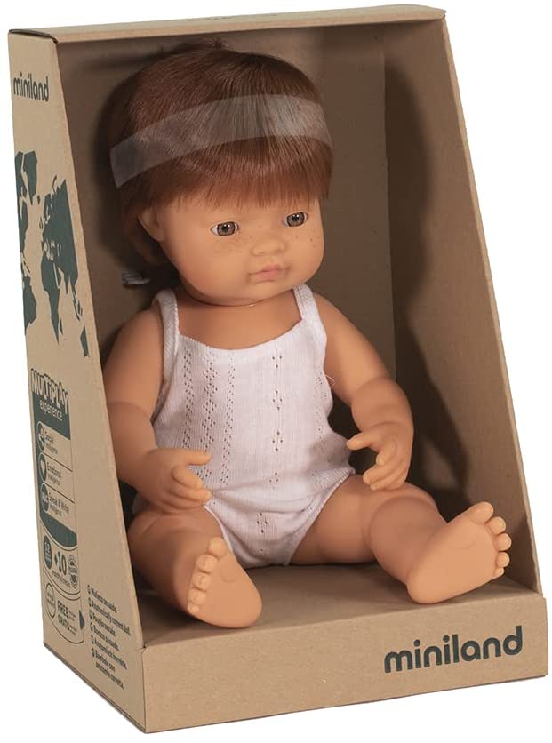 Soft Body Red Hair Baby Doll Boy Caucasian Anatomically Correct Fully Articulated Posable in Size of 15"