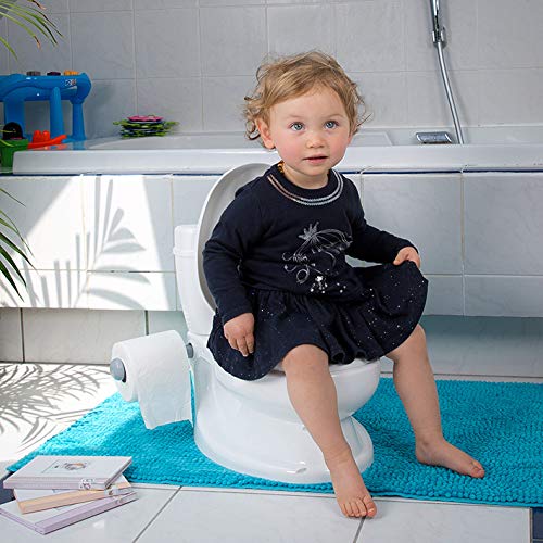 ToyLet Toilet Training Potty with a toilet seat cover wipes storage & paper roll holder WHITE