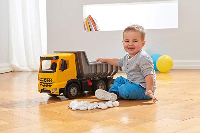 Mercedes Benz Dump Truck, Silver and Yellow Model By Lena From KsmToys