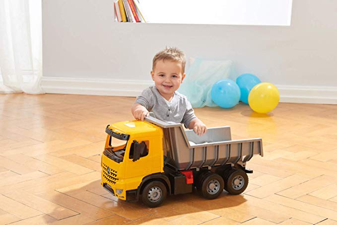 Mercedes Benz Dump Truck, Silver and Yellow Model By Lena From KsmToys