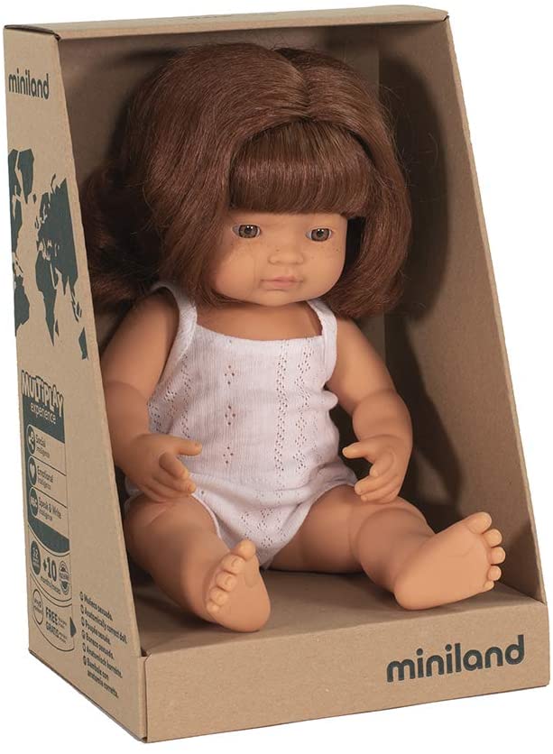 Soft Body Red Hair Baby Doll Girl Caucasian Anatomically Correct Fully Articulated Posable in Size of 15"
