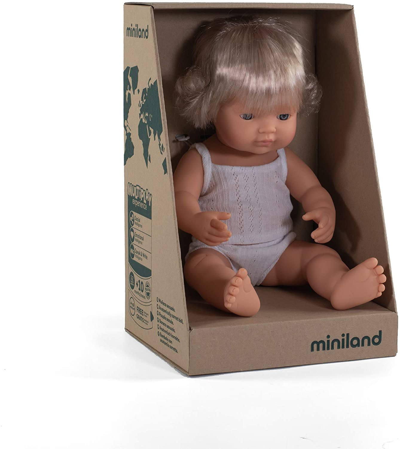 Soft Body Blond Hair Baby Doll Girl Caucasian Anatomically Correct Fully Articulated Posable in Size of 15"