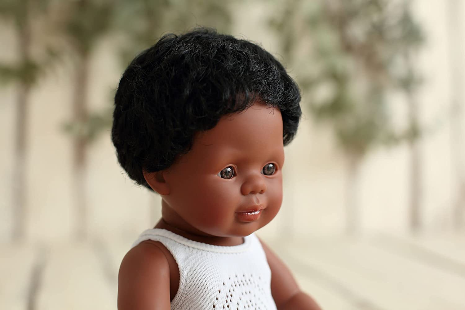 Soft Body Black Hair Baby Doll Boy African American Anatomically Correct Fully Articulated Posable in Size of 15"