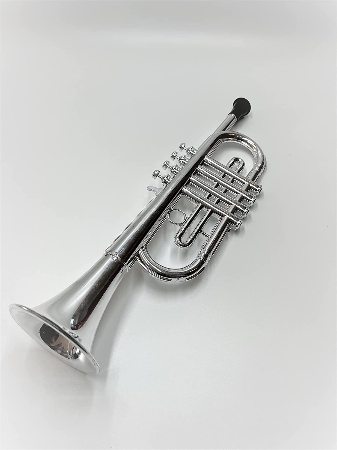 My First Toy Trumpet for Kids in Silver Finish With 4 Keys is a Great Learning Kid Toy Instrument and Teaching Tool for Children Ages 3+ BPA Free.