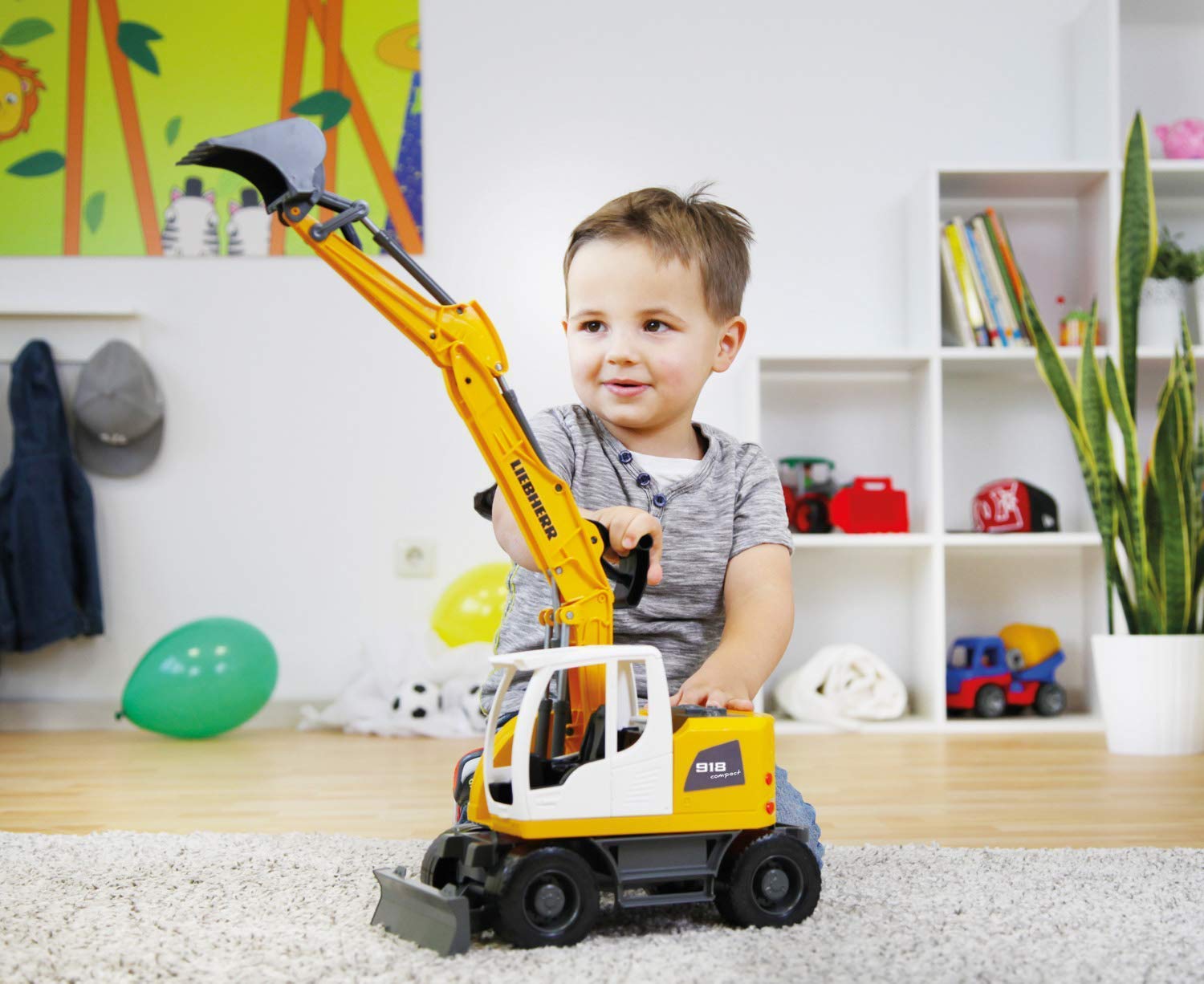 Liebherr A918 Litronic Excavator for 3-Year-Old Boys and Girls Realistic 1:15 Scale Model By Lena From KsmToys
