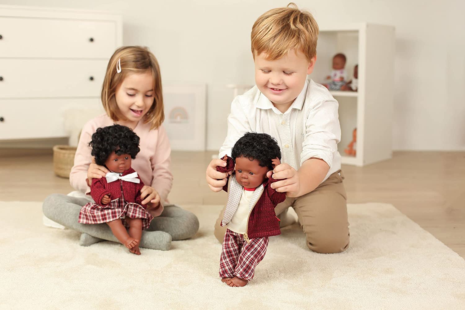 Soft Body Black Hair Baby Doll Boy African American Anatomically Correct Fully Articulated Posable in Size of 15"
