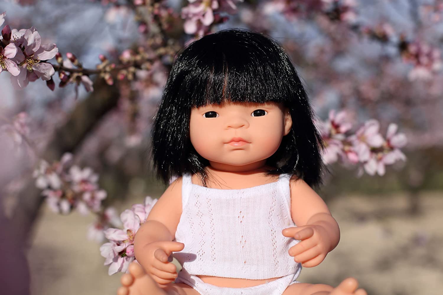 Soft Body Black Hair Baby Doll Girl Asian Anatomically Correct Fully Articulated Posable in Size of 15