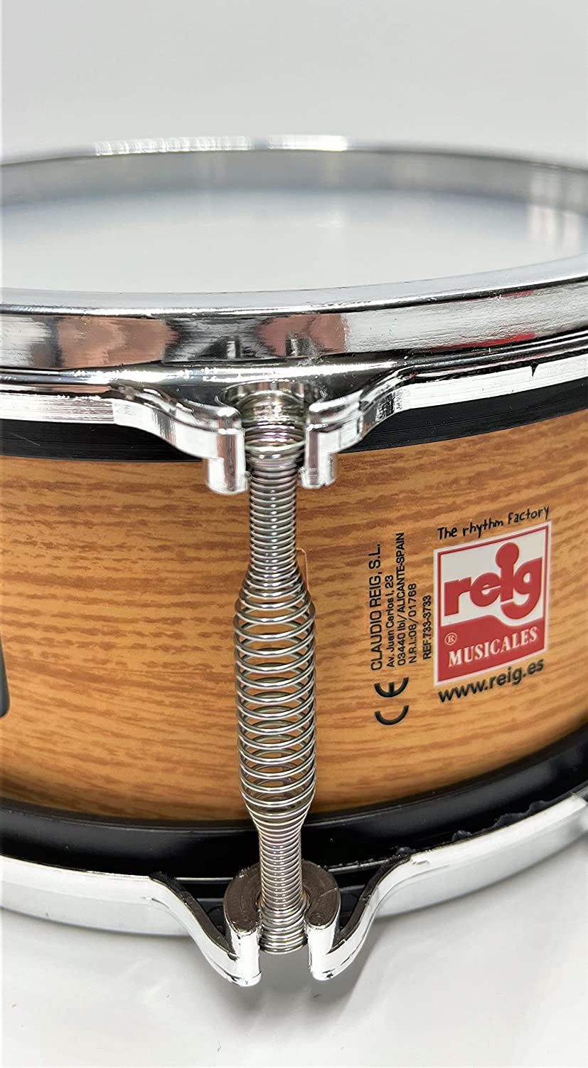 Tap-Along Sounder Snare Drum with Double Sided Batter Head Toy Tambourine Drum for Kids, Musical Instrument for Children 12 Months and Up Realistic Look with 2 Drum Sticks 7x7x3.5