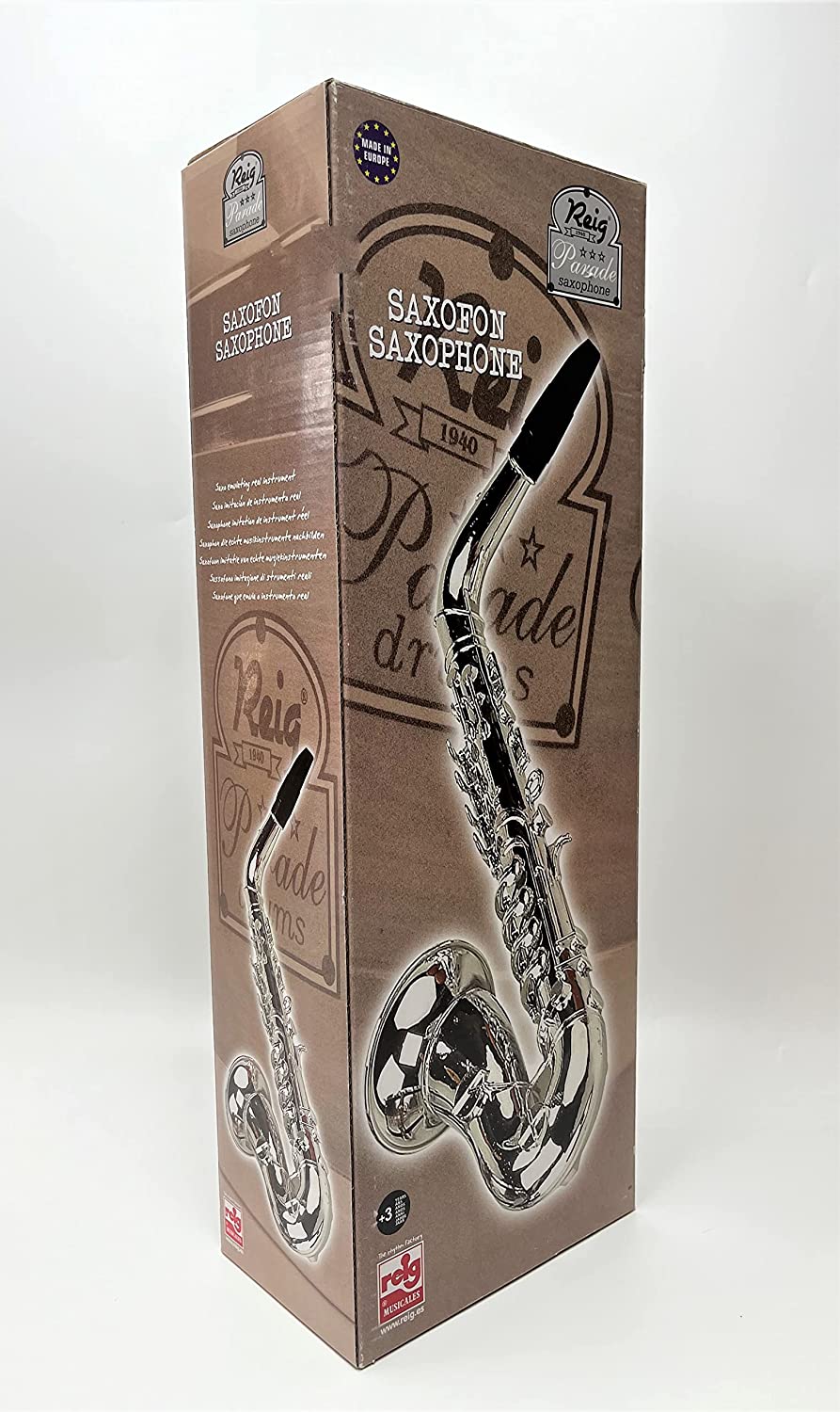 My First Toy Saxafone for Kids in Silver Finish With Standard Keys is a Great Learning Kid Toy Instrument and Teaching Tool for Children Ages 3+ BPA Free.