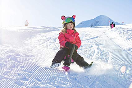 Snow Sled Skidrifter Ski Sled for Kids and Adults with Manual Stability Program Button in Monster BLUE ICE Gizmo Riders