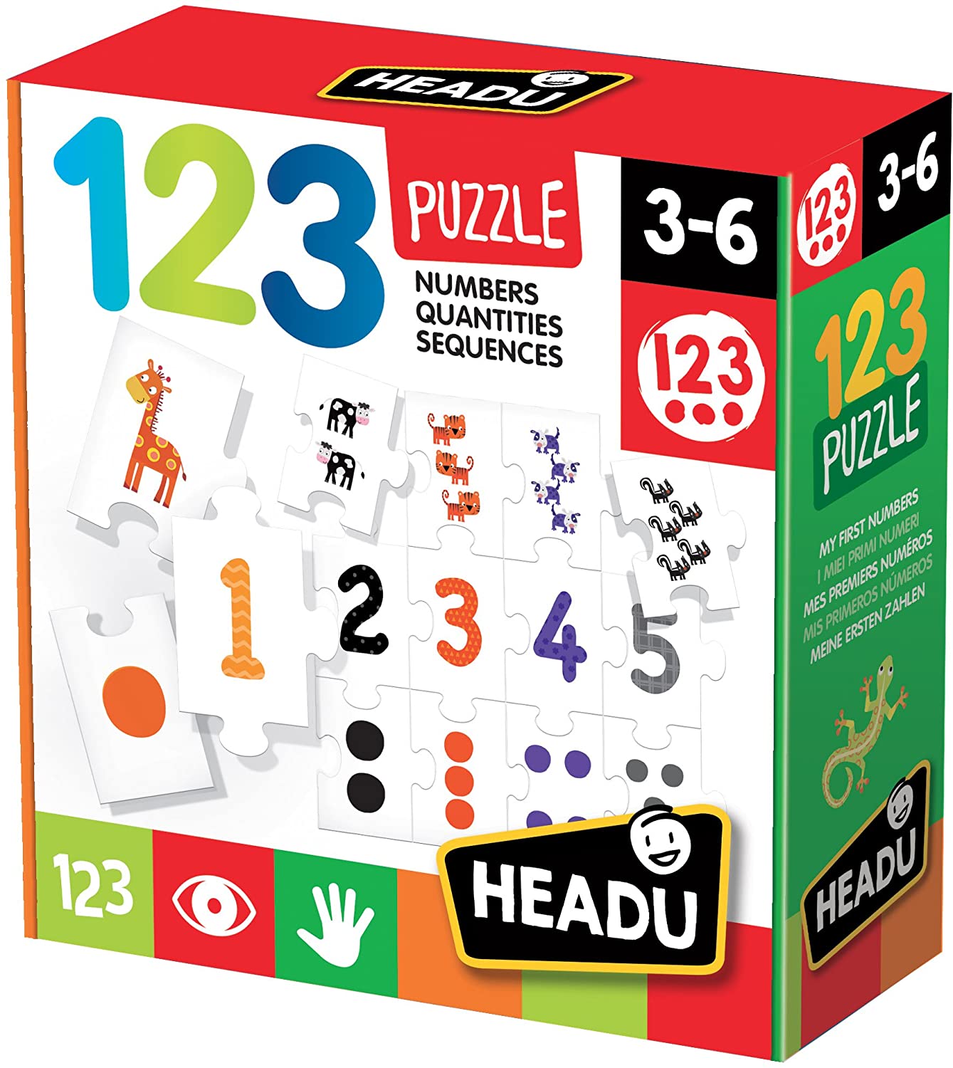 123 Educational Puzzle Explaining Numbers, Quantities and Esquences for KsmToys by Headu