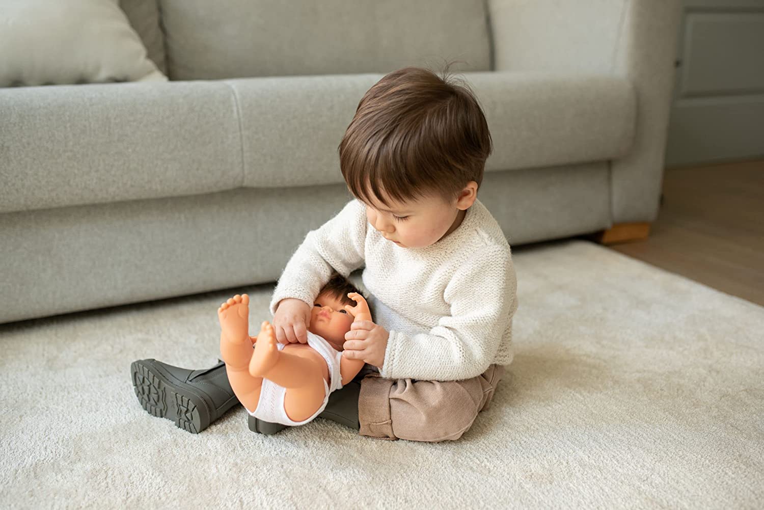 Soft Body Red Hair Baby Doll Boy Caucasian Anatomically Correct Fully Articulated Posable in Size of 15"