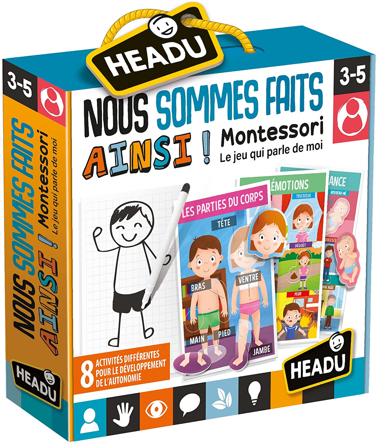 Nous Sommes Ainsi Faits Montessori Or How are We Made My First Game About The Human Body Parts Expression and Emotions Educational Puzzle Montessori School Draw Your Self by Headu