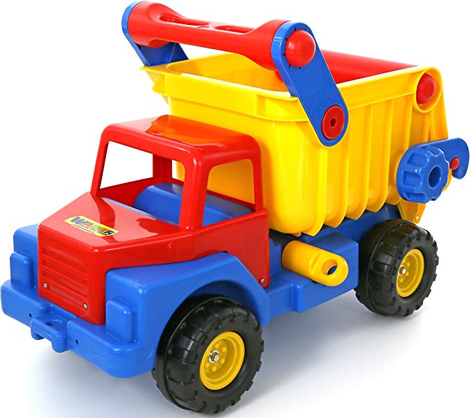 Truck No. 1 Ride On Dump Truck With Easy Grip Handles By Wader Quality Toys
