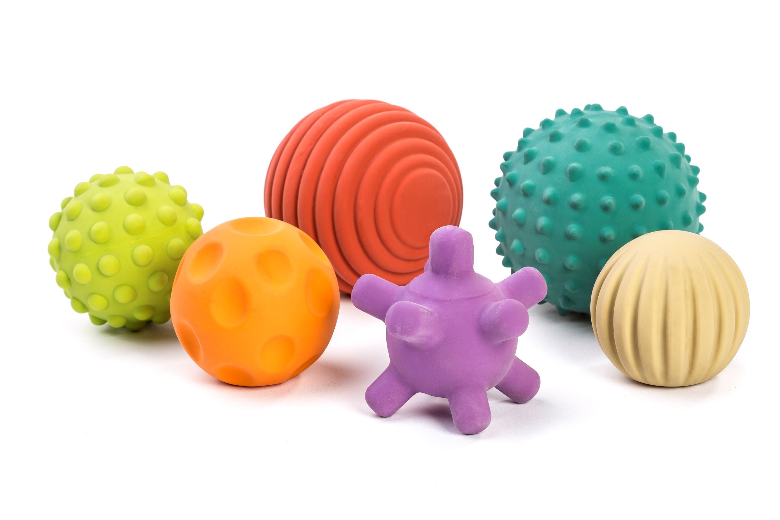 Miniland ECO Textured Multi Ball Set Toy for Sensory Exploration and Engagement for Ages 6m+ 6 Piece Set