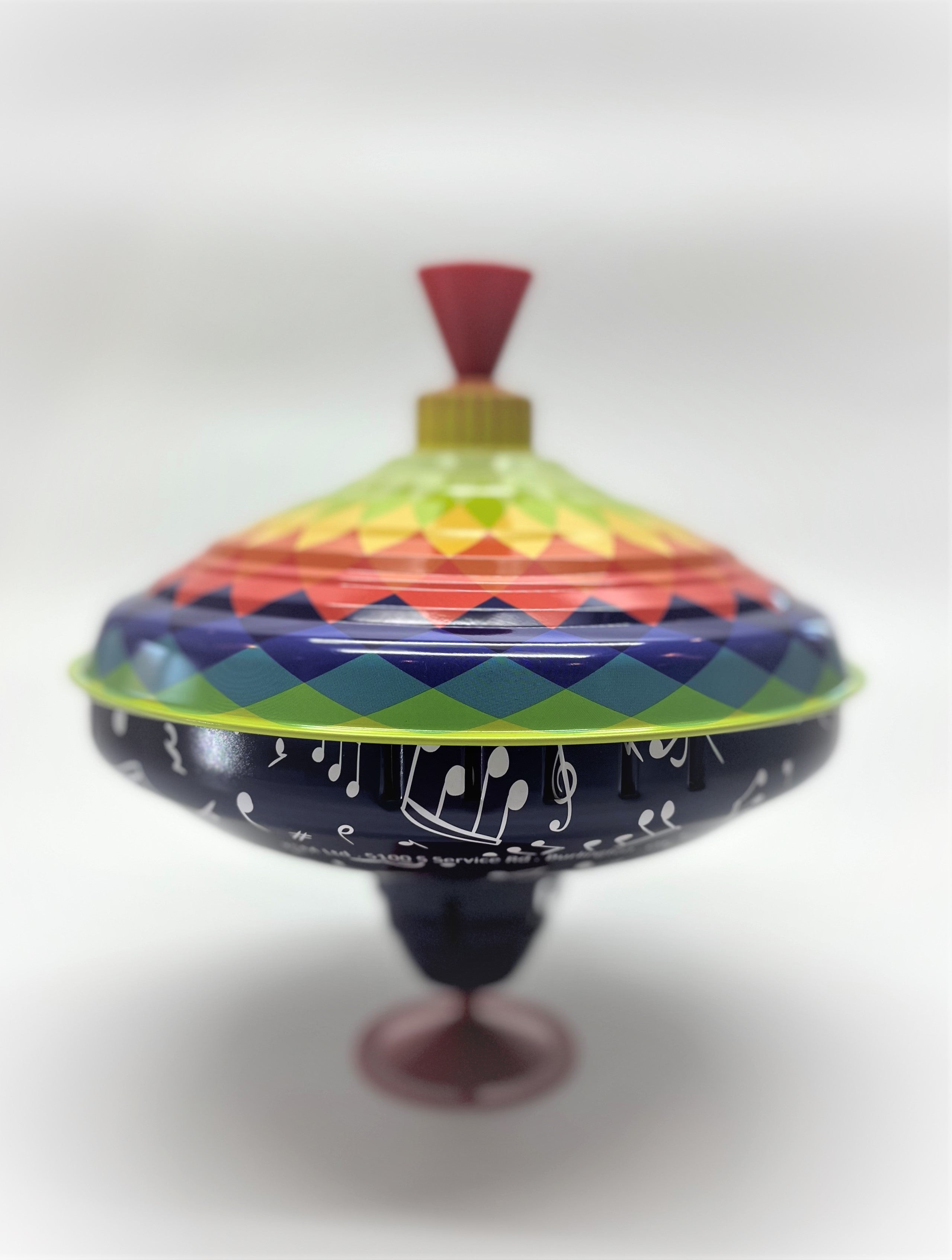 Classic Choral Multicolor Spinning Tin Top Toy from KsmToys The Funny Buzzing Hum Gets Louder As The Top Spins Faster, 9x9x9 Ages 18 m+