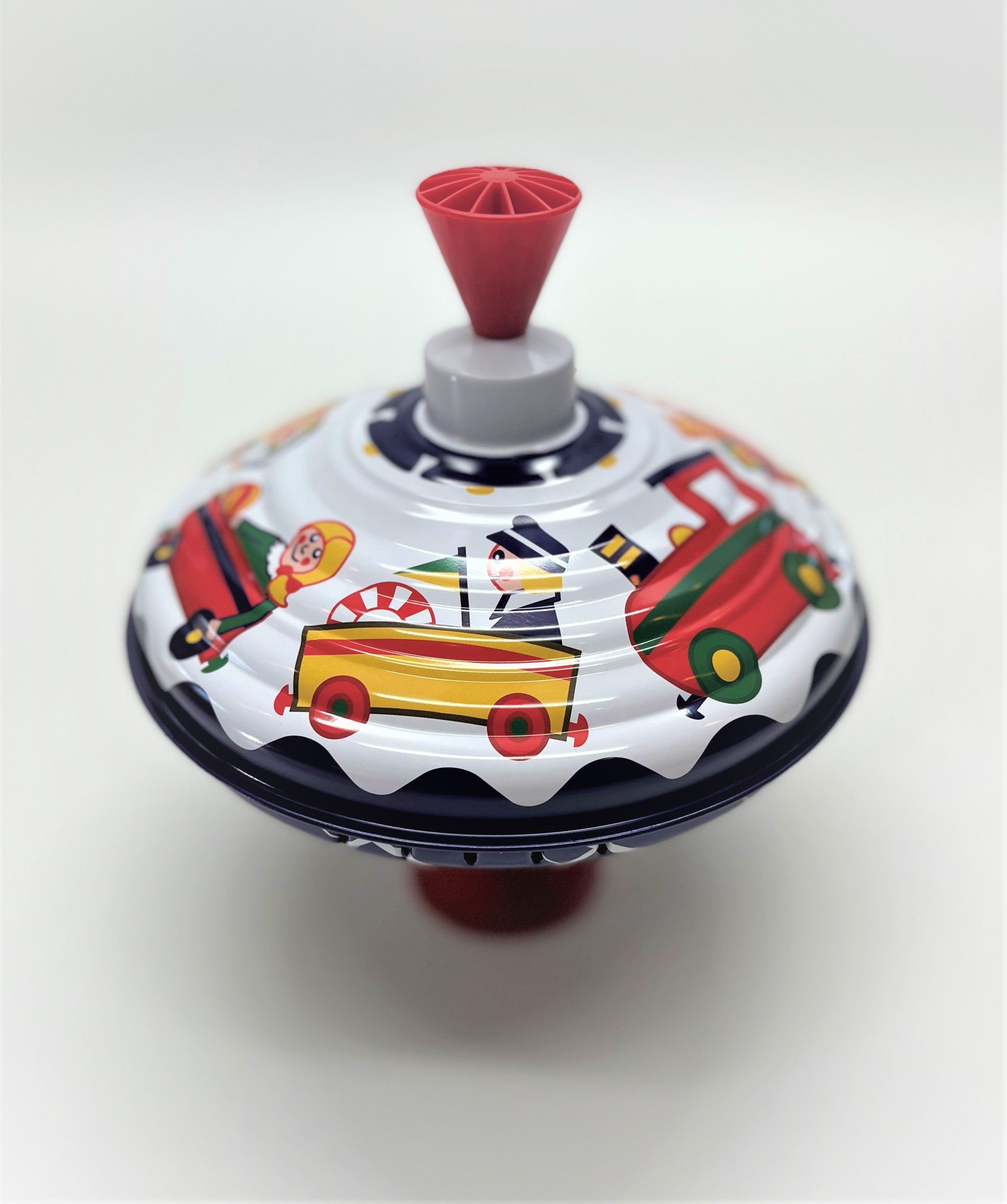 Classic Paybox Music Spinning Tin Top Toy from KsmToys by Bolz. The Funny Buzzing Hum Gets Louder As The Top Spins Faster Ages 18 m+