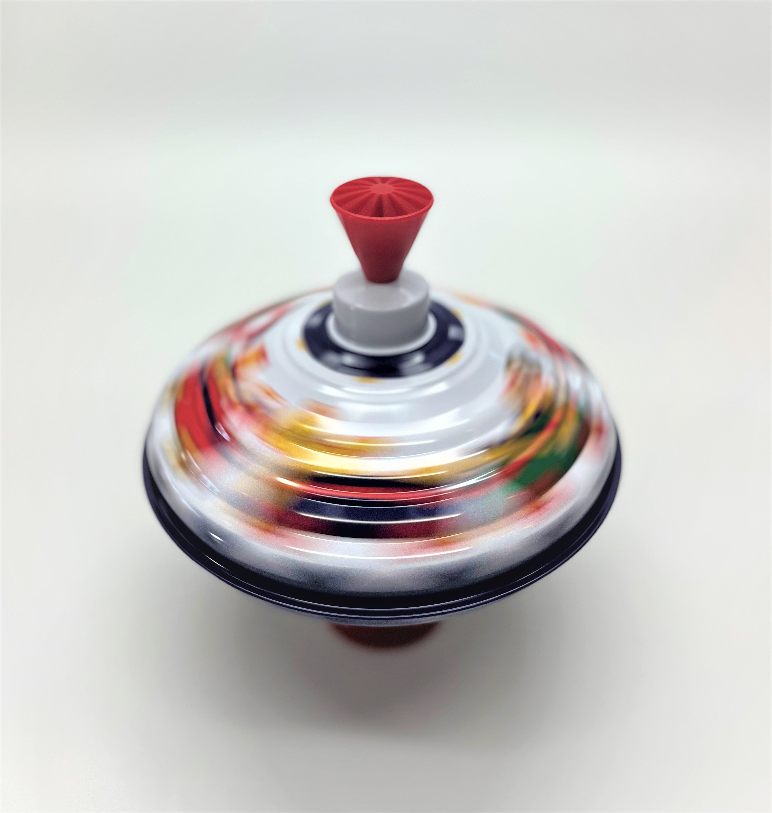 Classic Paybox Music Spinning Tin Top Toy from KsmToys by Bolz. The Funny Buzzing Hum Gets Louder As The Top Spins Faster Ages 18 m+