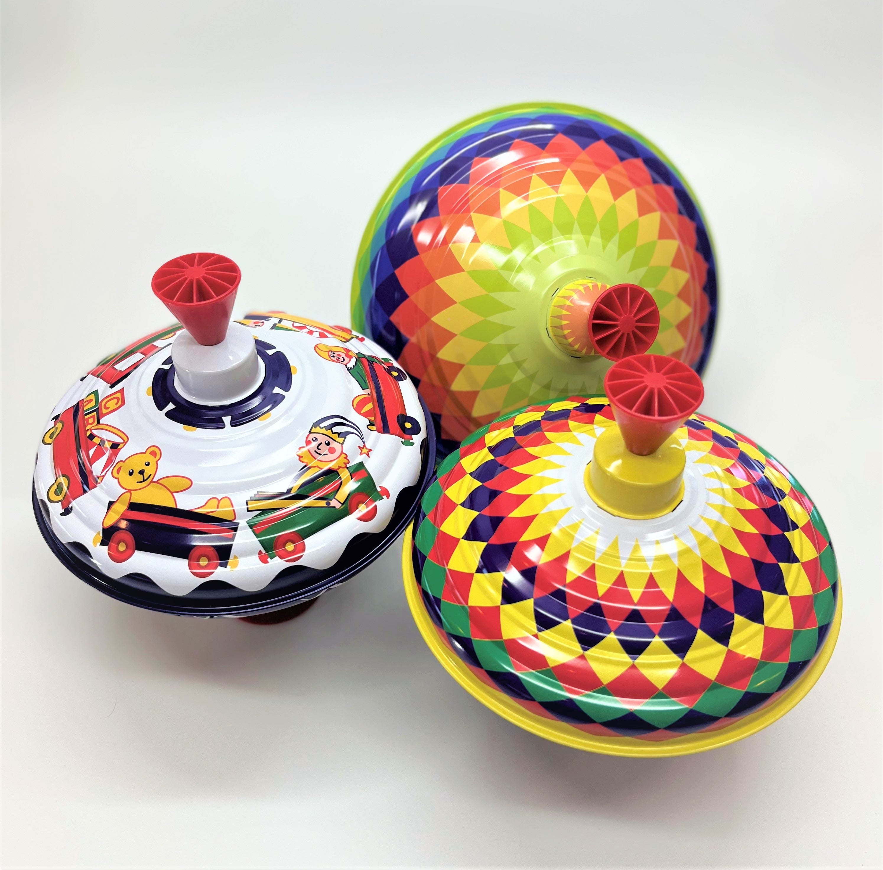 Classic Paybox Music Spinning Tin Top Toy from KsmToys by Bolz. The Funny Buzzing Hum Gets Louder As The Top Spins Faster Ages 18 m+