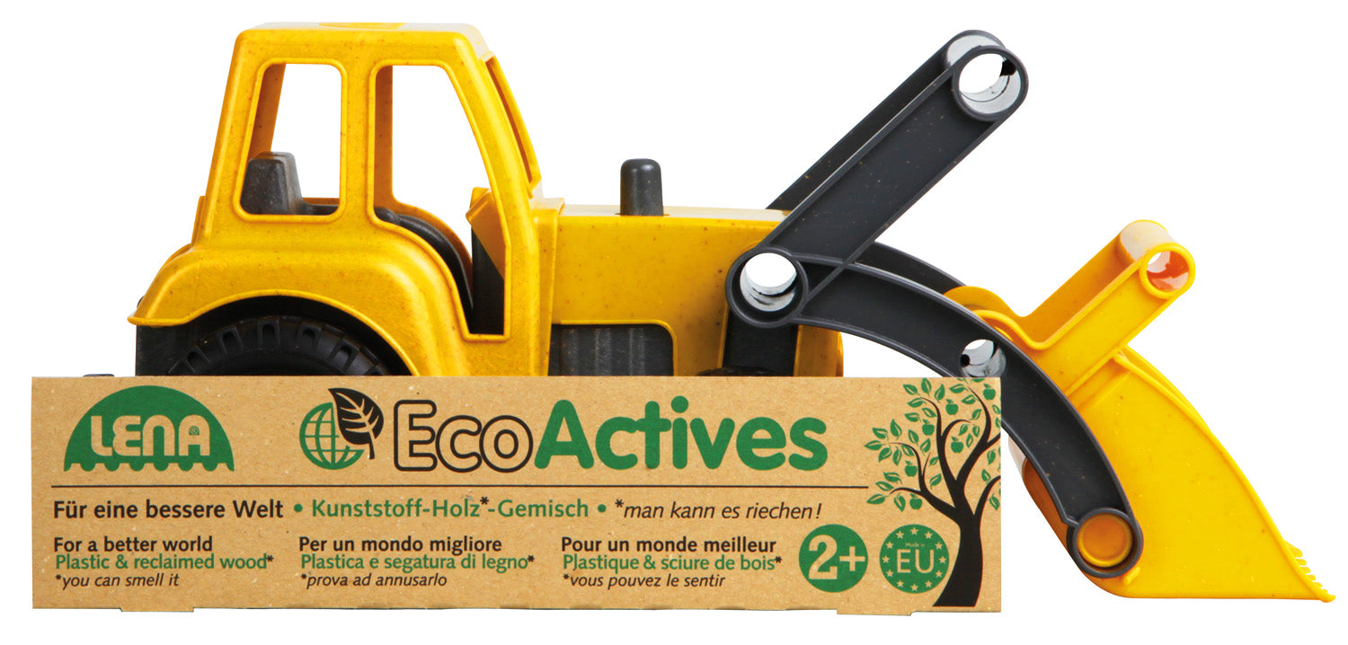 Lena Eco Active Toy Tractor Biodegradable Green Toy Manufactured from Food-grade Resin and Wood