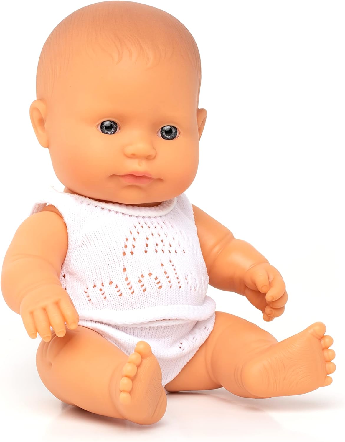 KsmToys Miniland 8.25″ 20cm Soft Body Caucasdian Baby Girl Doll with Organic Cotton Clothes BPA-Free Vinyl Anatomically Correct Fully Articulated and Posable