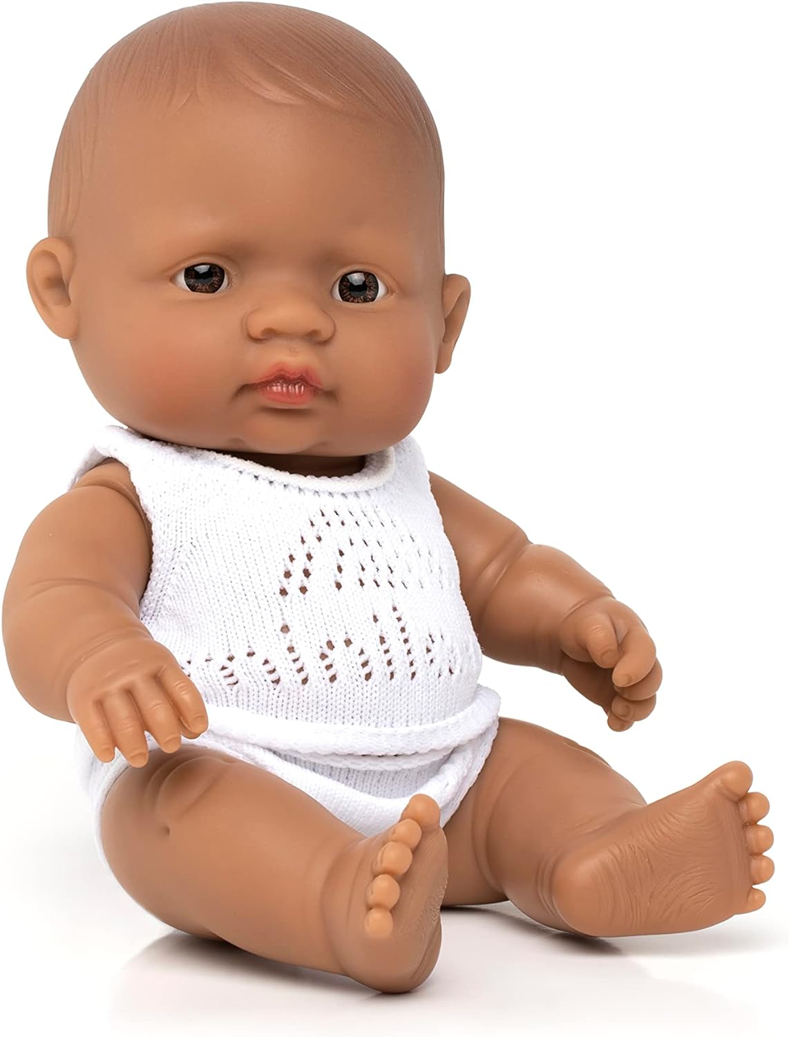 KsmToys Miniland 8.25″ 20cm Soft Body Hispanic Baby Girl Doll with Organic Cotton Clothes BPA-Free Vinyl Anatomically Correct Fully Articulated and Posable