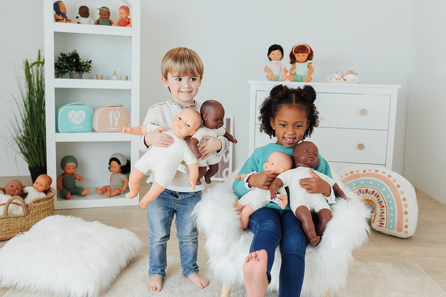 KsmToys Miniland 13″ 33cm Soft Body Caucasian Doll with Organic Cotton Clothes BPA-Free Vinyl Head arms and Legs with Realistic Features and Details Fully Posable