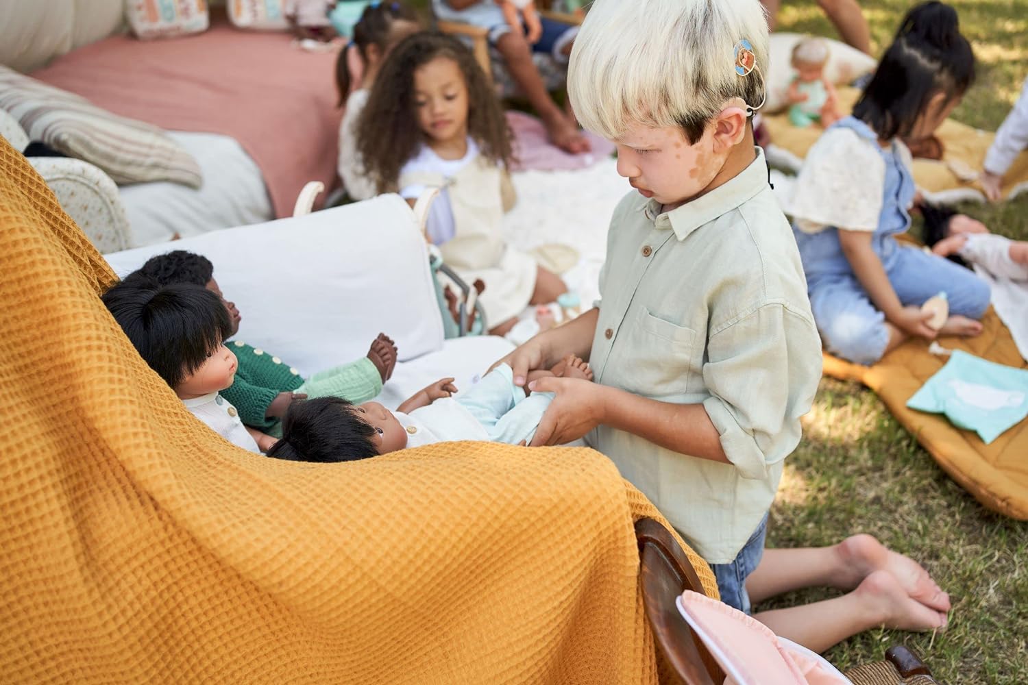 KsmToys Miniland Soft Body Black Hair Baby Doll Girl Native Anatomically Correct Fully Articulated Posable in Size of 15"