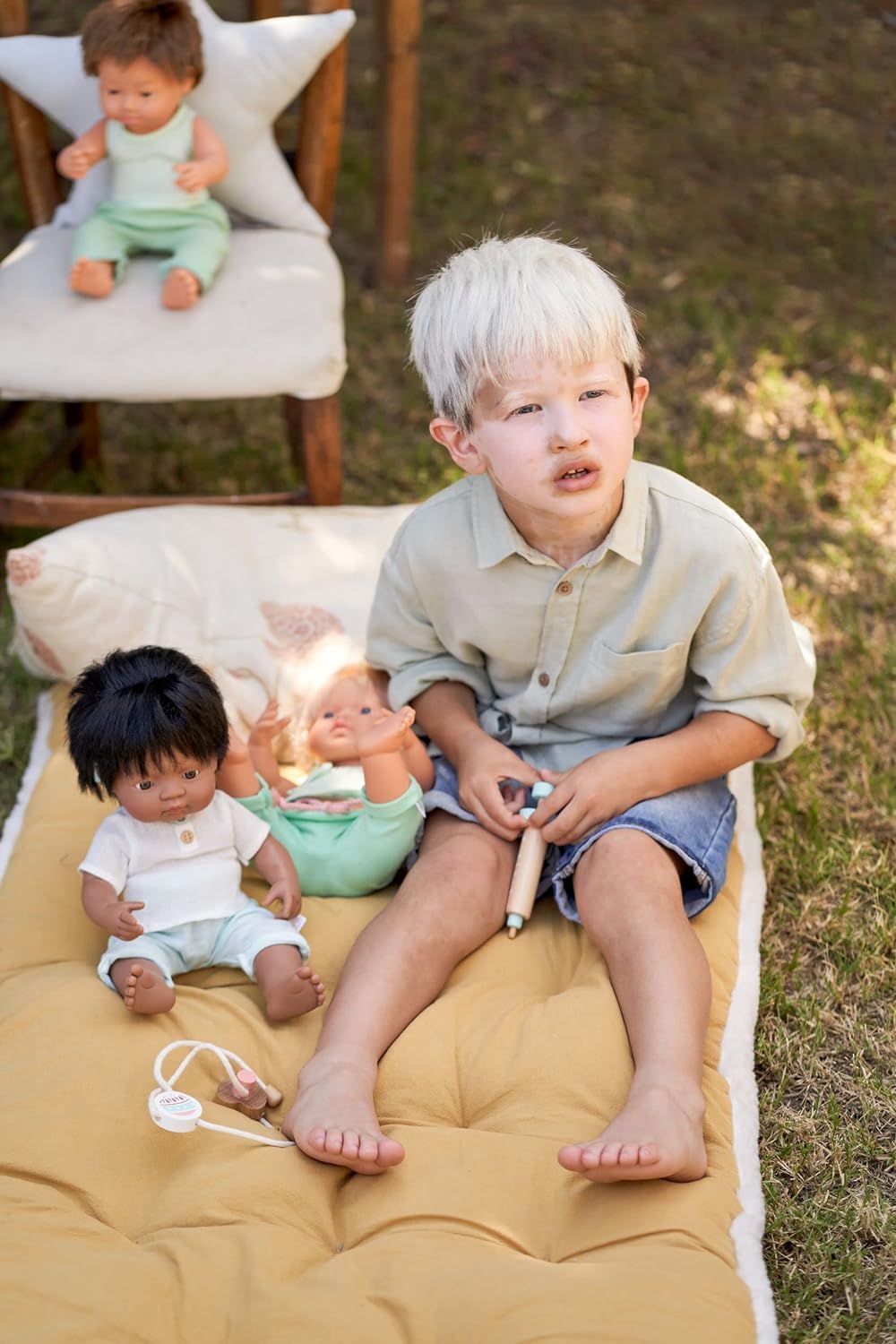 KsmToys Miniland Soft Body Black Hair Baby Doll Boy Native Anatomically Correct Fully Articulated Posable in Size of 15"