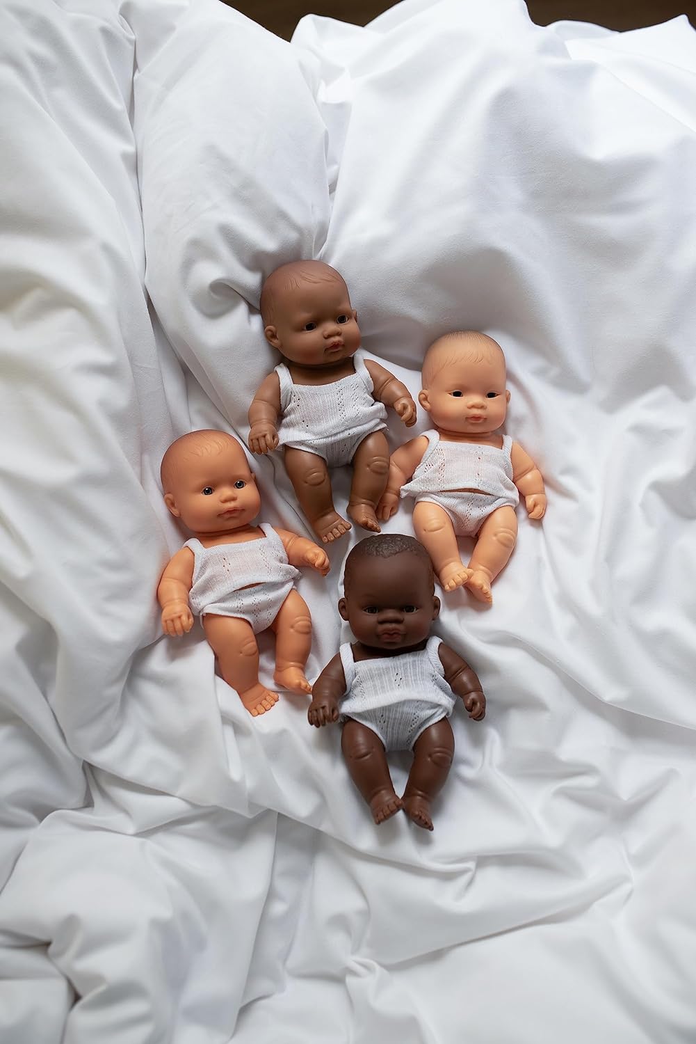 KsmToys Miniland 8.25″ 20cm Soft Body Caucasdian Baby Girl Doll with Organic Cotton Clothes BPA-Free Vinyl Anatomically Correct Fully Articulated and Posable