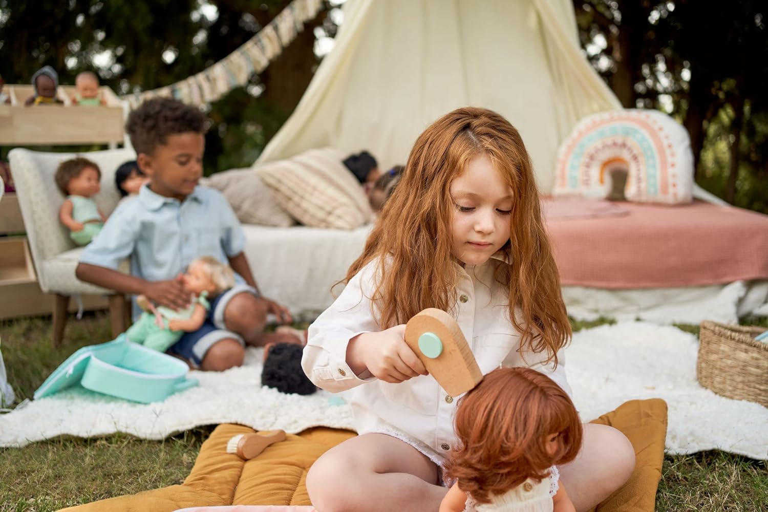 KsmToys Miniland Soft Body Black Hair Baby Doll Boy Native Anatomically Correct Fully Articulated Posable in Size of 15"