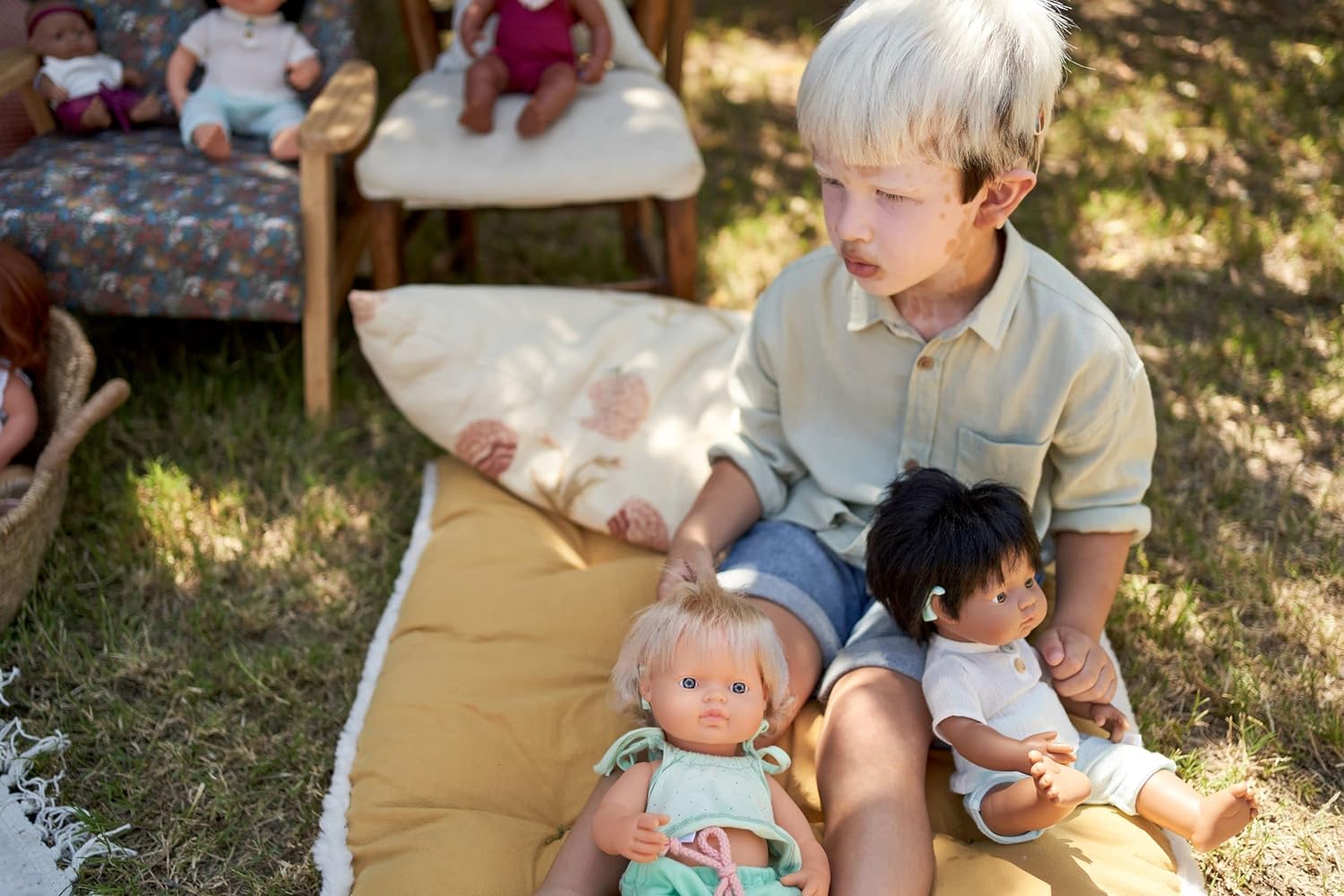 KsmToys Miniland Soft Body Black Hair Baby Doll Boy Native Anatomically Correct Fully Articulated Posable in Size of 15"