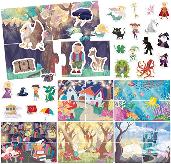 Le Conteur D'Histoires Des Petits Or Tell and Make Your Stories Development Game 108 Pieces by Headu