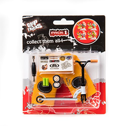 Mini Pro Finger White Scooter Set with Changeable Tires and Handlebar by Grip & Tricks