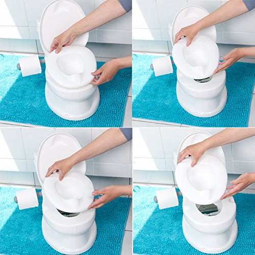 ToyLet Toilet Training Potty with a toilet seat cover wipes storage & paper roll holder WHITE